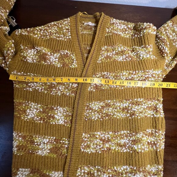 Oversized Slouchy Whimsigoth Granola Gold Speckled Cardigan Chunky Long Teacher - Picture 7 of 13